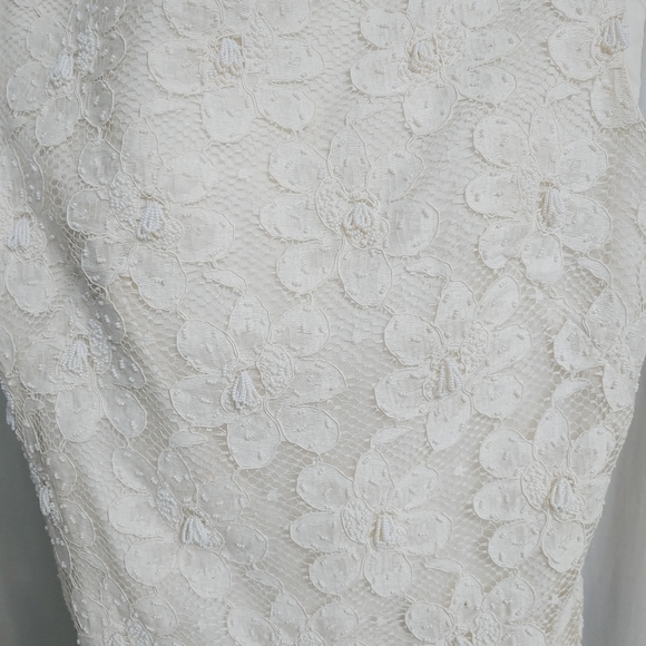 1960S VINTAGE White beaded- lace dress& accessorie - Picture 10 of 16